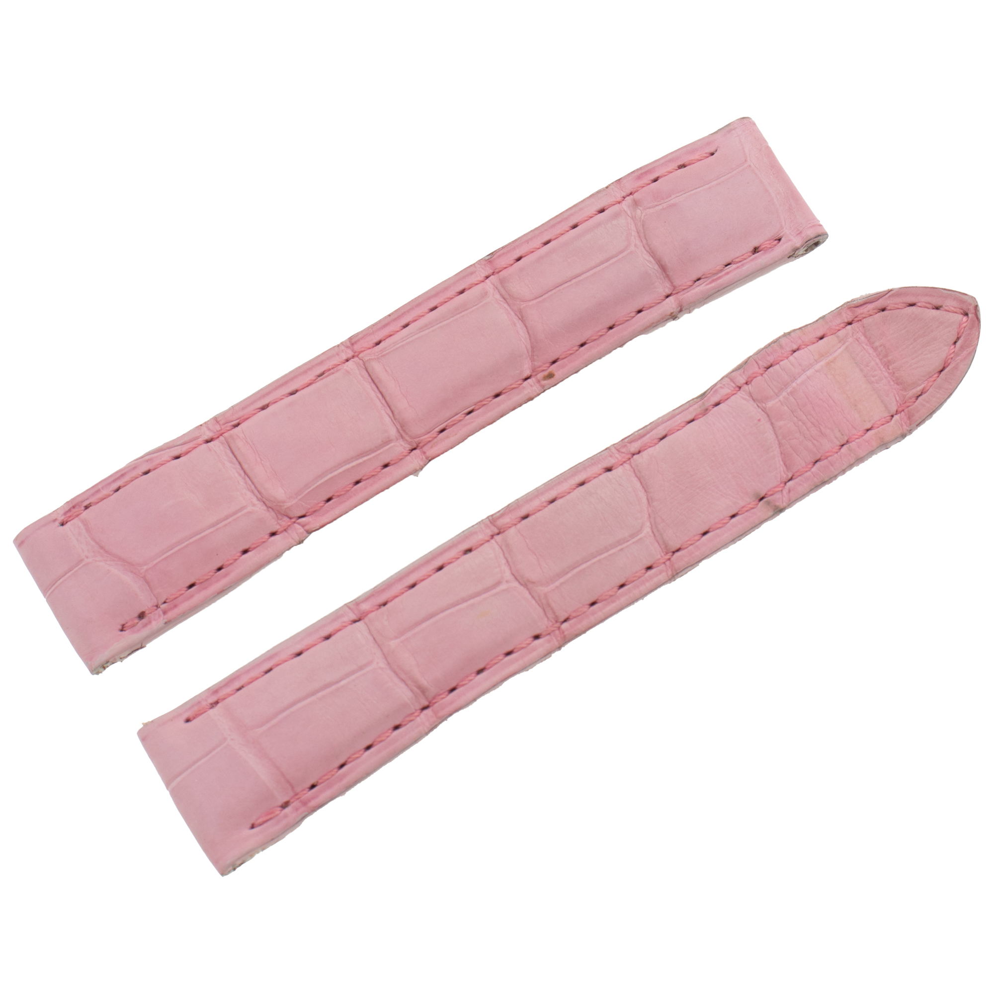 Cartier ピンク alligator純正品レザーベルト Genuine New Cartier 8mm x 14mm Pink Leather Alligator