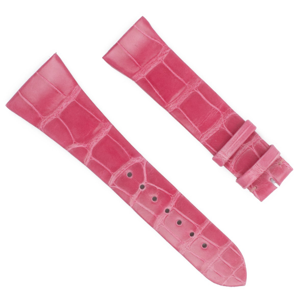 Authentic Cartier Pink Alligator Watch Strap with Stainless Steel Buckle Authentic Cartier Pink Alligator Watch Strap Band 16mm  main image 3