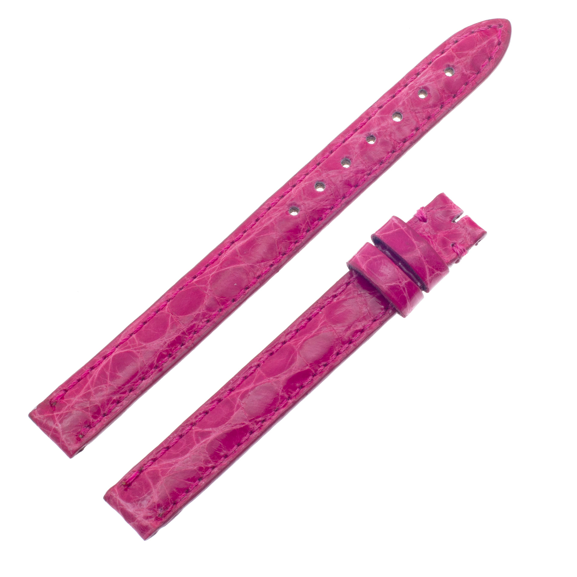 Cartier ピンク alligator純正品レザーベルト Cartier pink crocodile strap (10.5mm x 10.5mm) | Gray & Sons