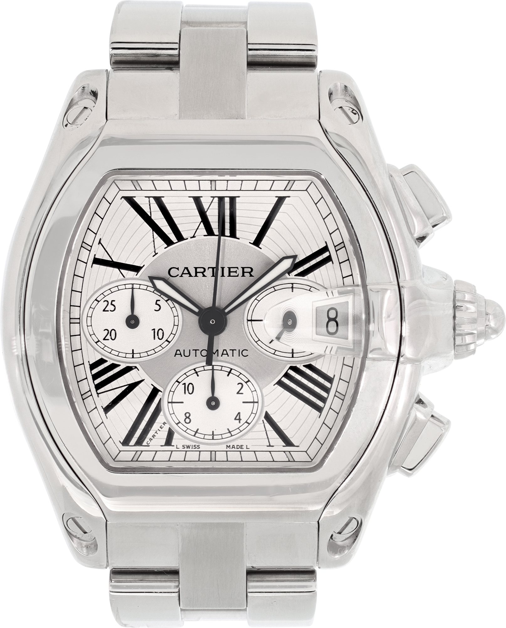 Used Cartier Roadster W62019X6 Stainless Steel Silver dial 4