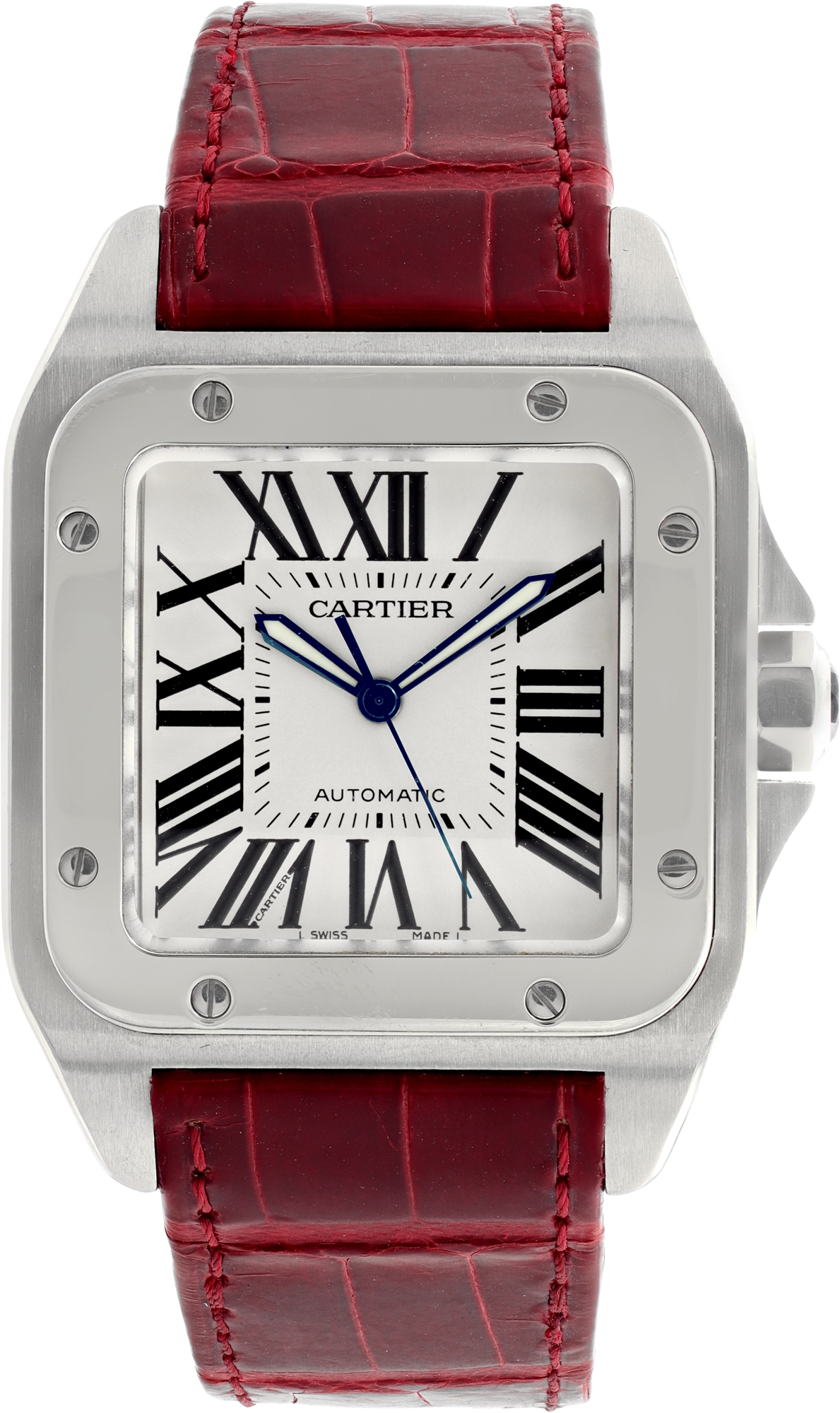 Pre-owned Cartier Santos 100 2658 Stainless Steel 41mm auto