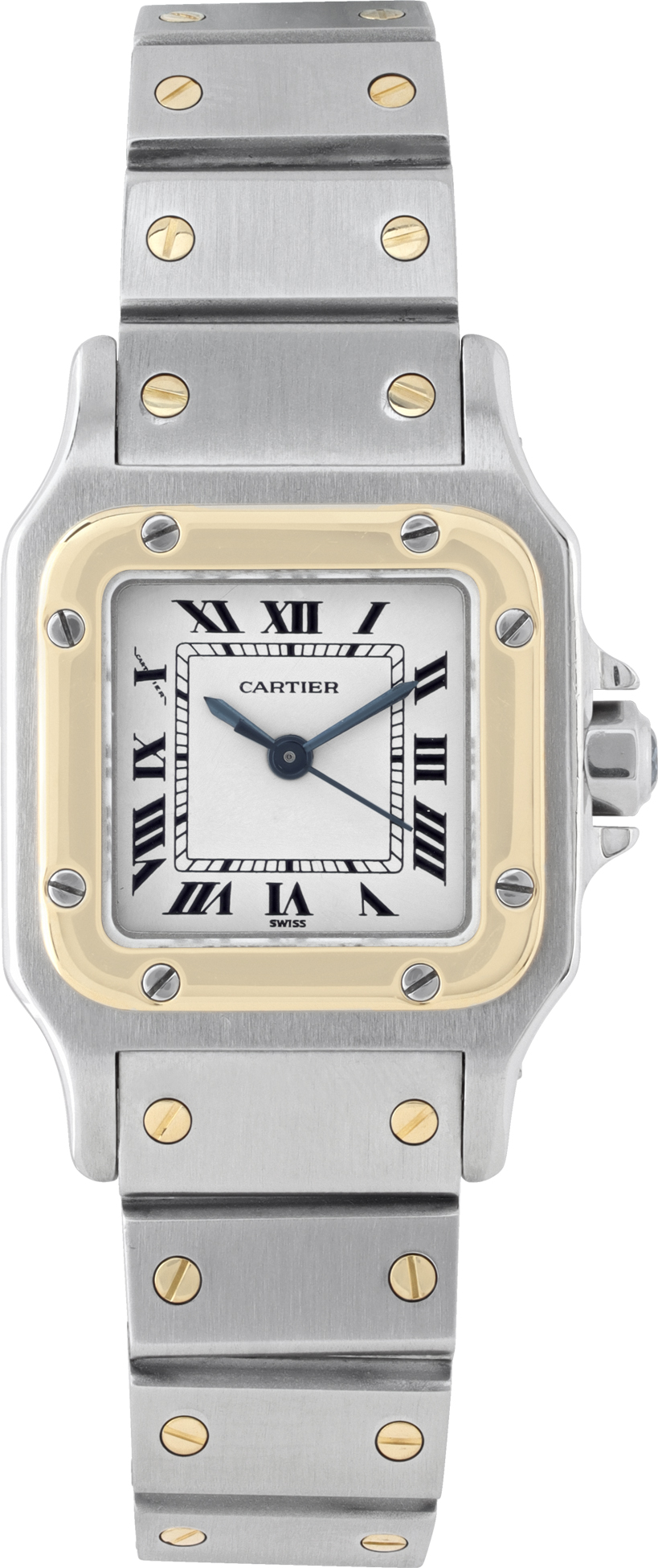 Pre-owned Cartier Santos 18k & steel 25mm auto watch | Gray & Sons