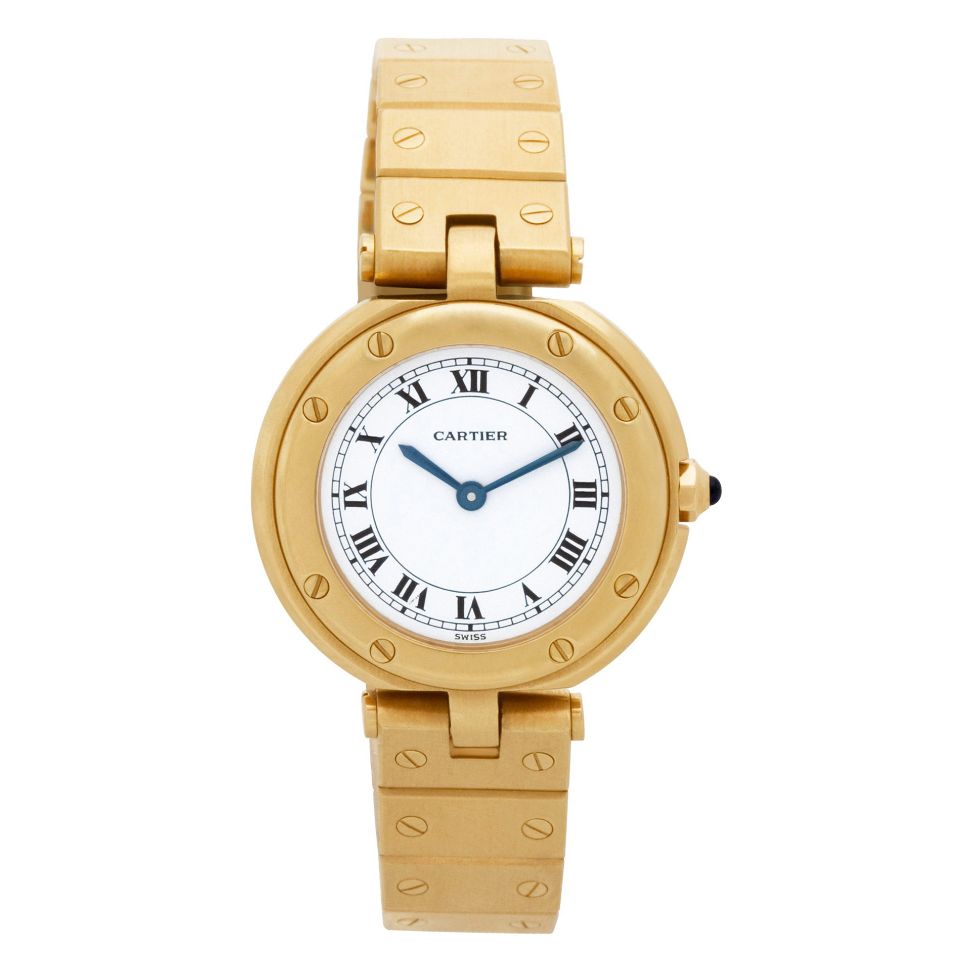 Preowned Cartier Santos 18k yellow gold White dial 27mm |