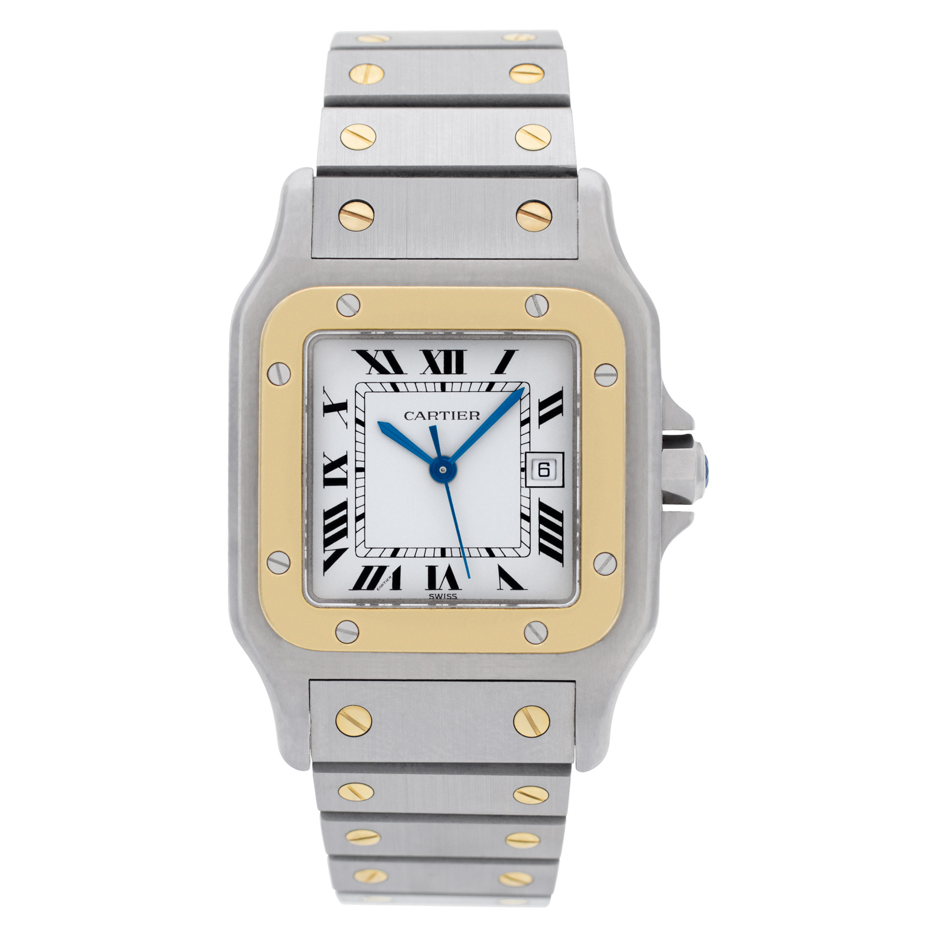 Preowned Cartier Santos ac 23.80 Stainless Steel White dial