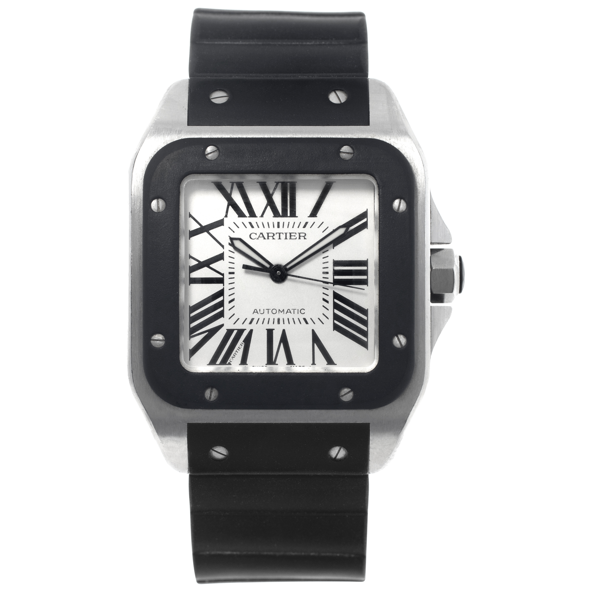 Cartier Santos w20121u2 stainless steel 39mm auto watch |