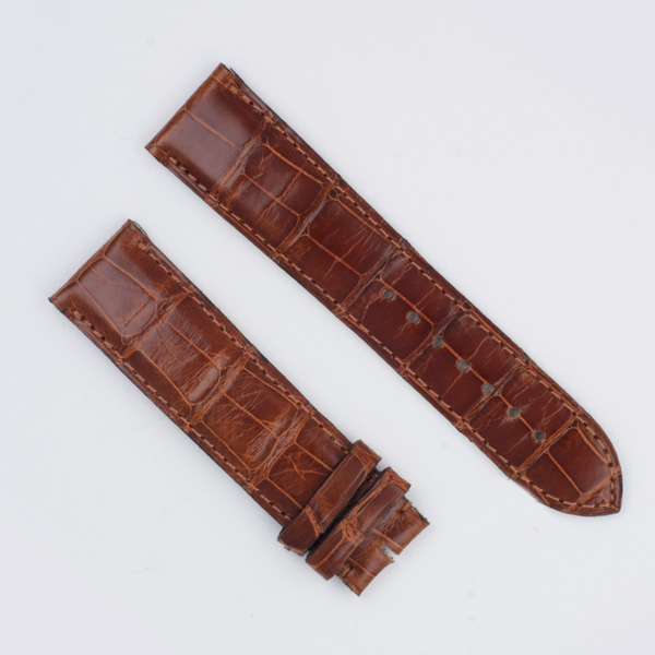 Cartier shiny brown alligator strap (20x18) | Gray & Sons Jewelers