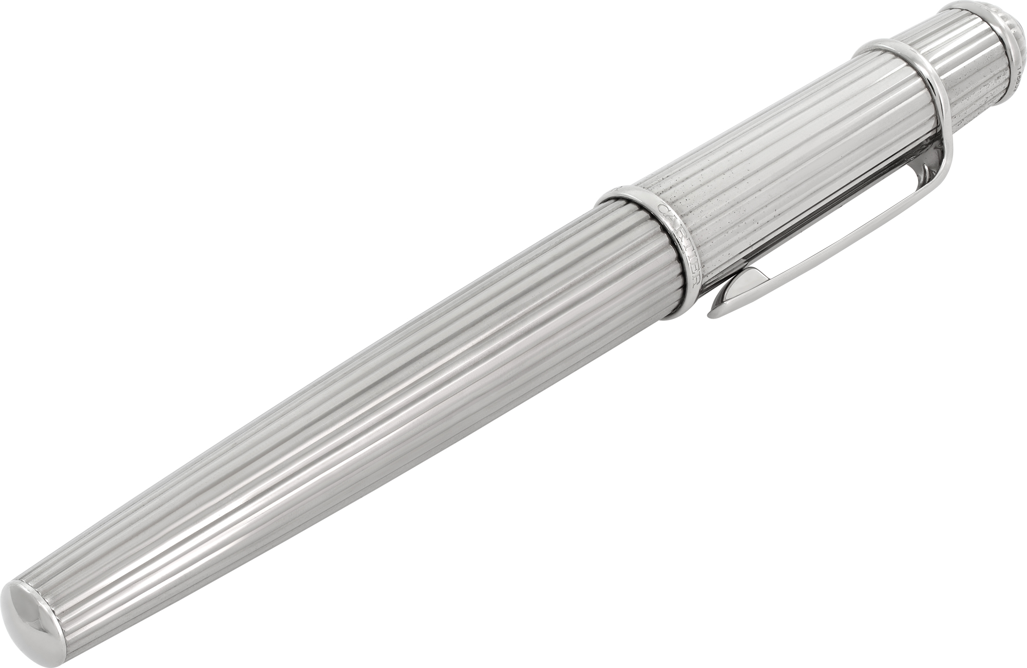 Cartier silver plated ballpoint pen with cabochon sapphire