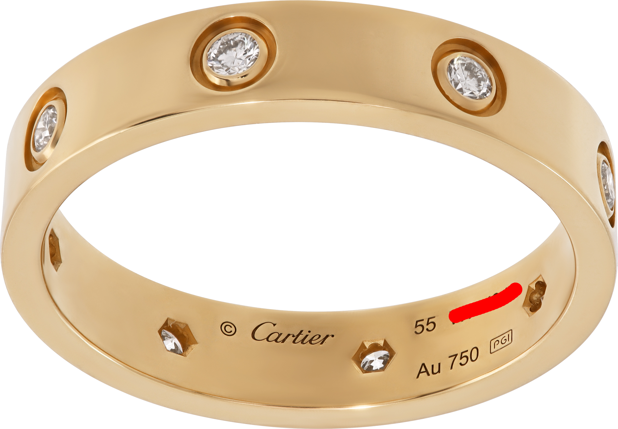Cartier Small Love Ring 18k With 8 Diamonds