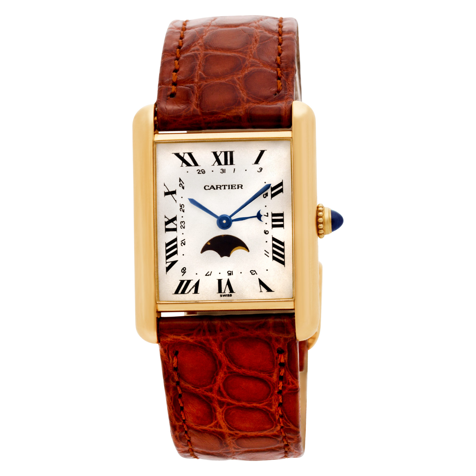 Cartier クォーツ 腕時計 ブラウン Preowned Cartier Tank 18k 30.2mm Quartz watch | Gray & Sons Jewelers