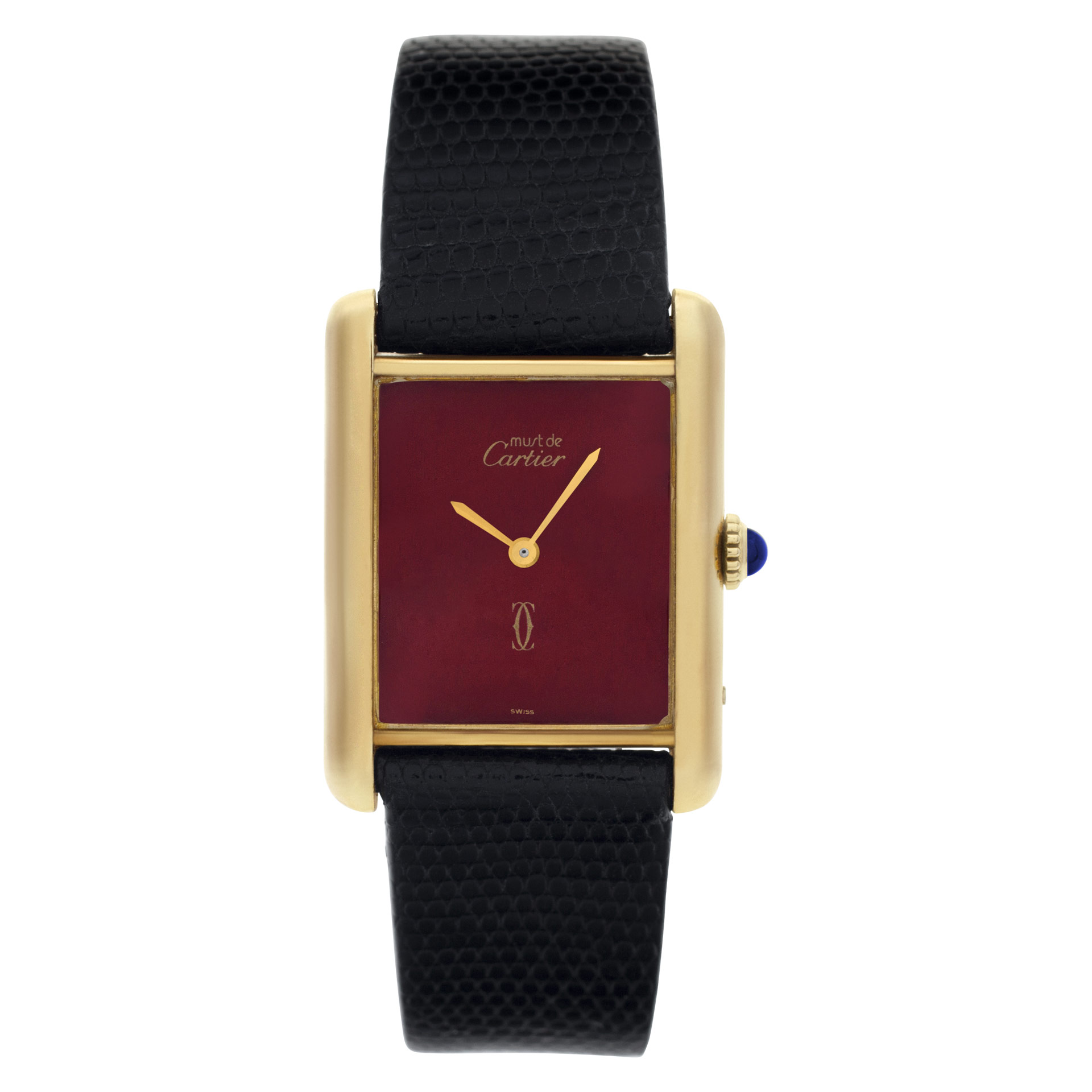 Cartier クォーツ時計 赤レザー Used Cartier Tank vermeil 23mm Quartz watch | Gray & Sons Jewelers