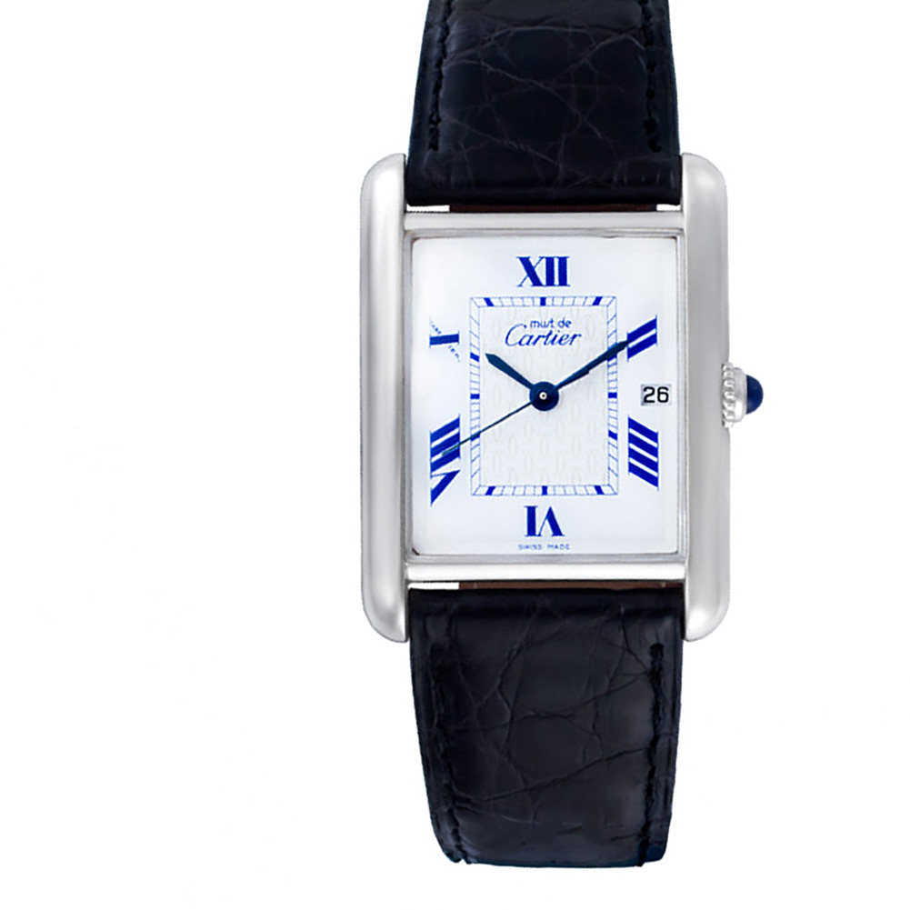 Pre-owned Cartier Tank 2414 sterling silver 26mm Quartz watch