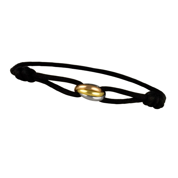 Cartier Trinity Braclet on Black Silk Cord and extra Pink Cord