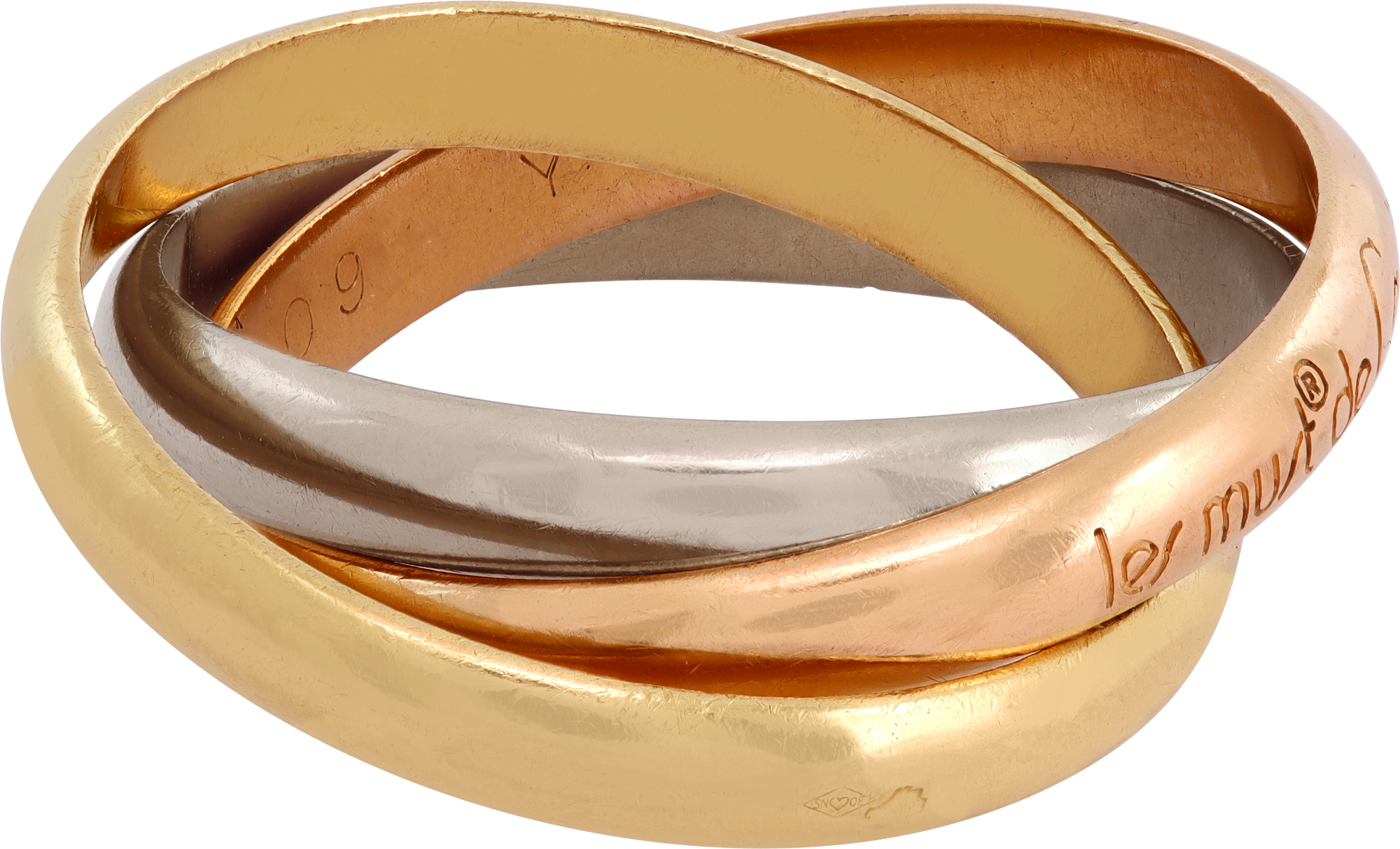 Cartier Trinity ring in 18k yellow, white and rose gold