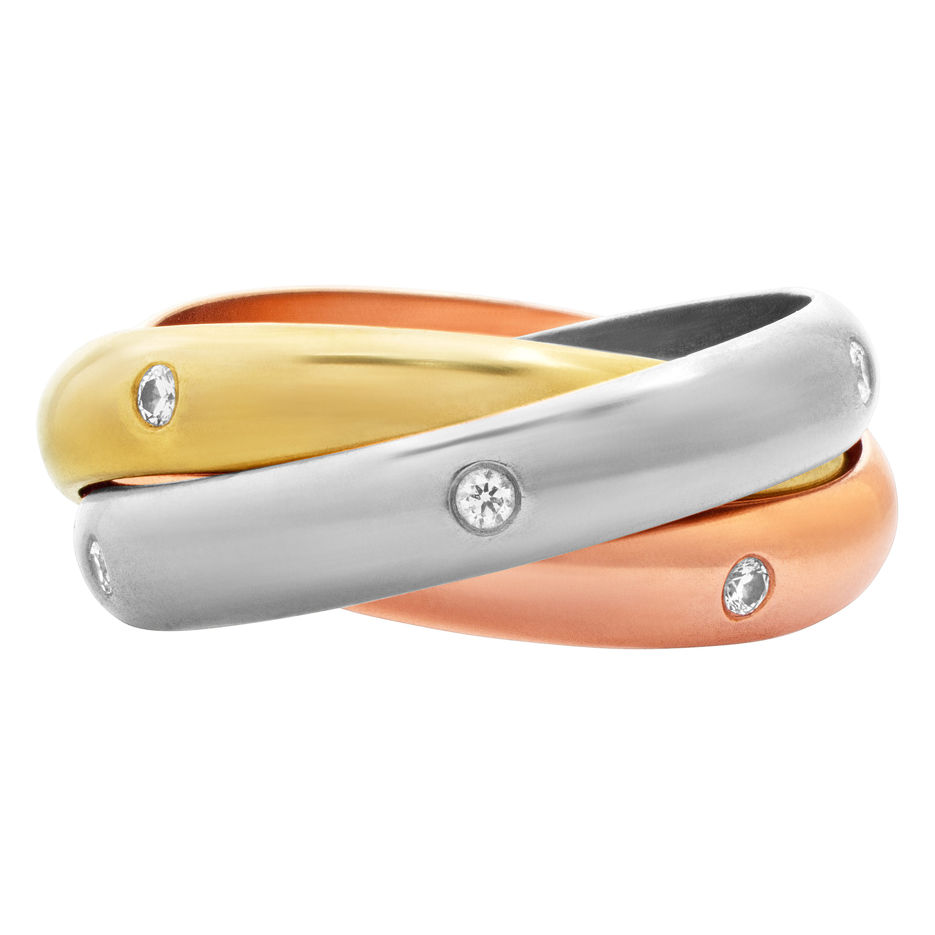 Cartier  トリニティ Cartier Trinity ring with 0.18 carat in diamond accents