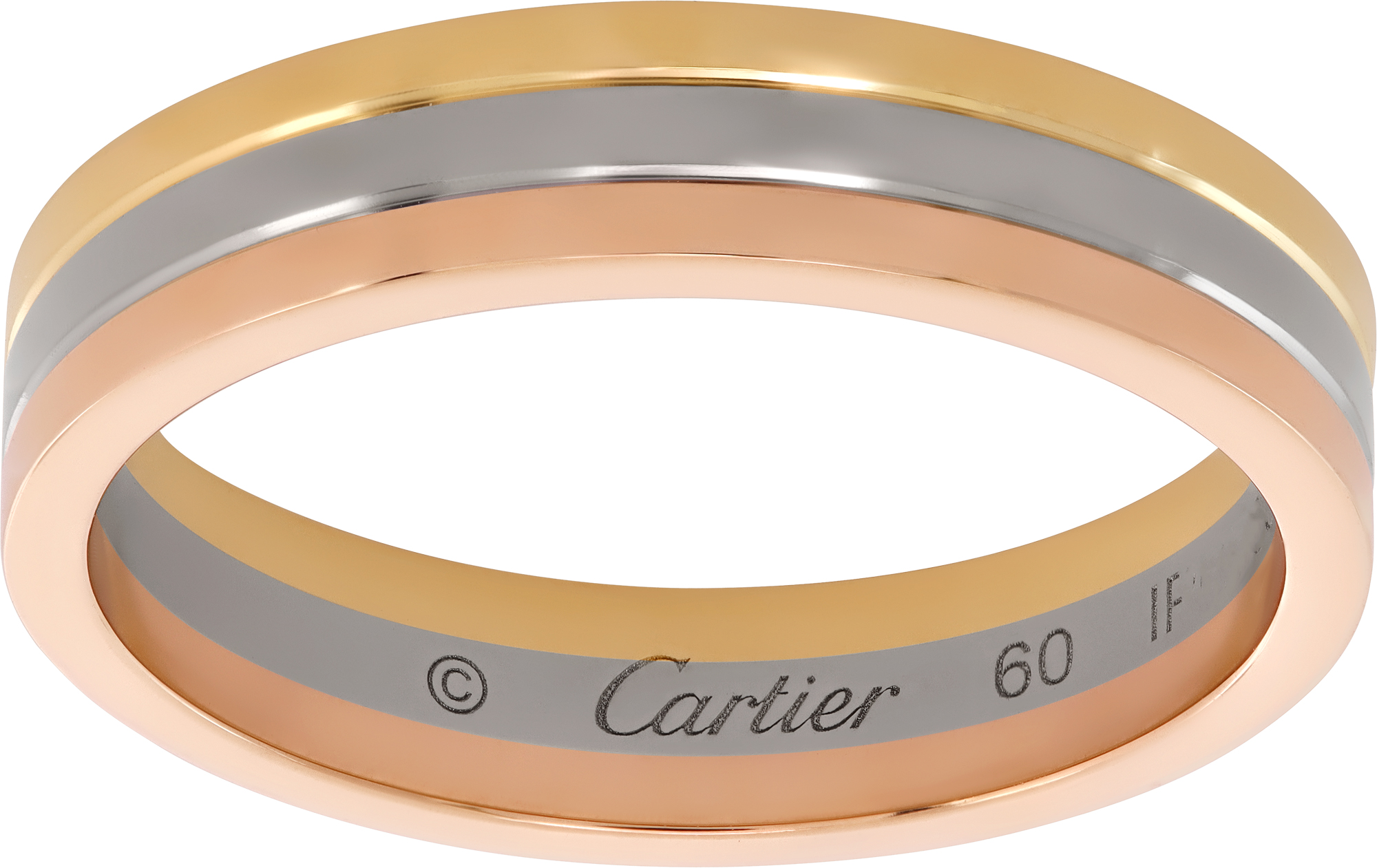 Cartier Vendome Louis ring in 18k yellow, white, and rose gold