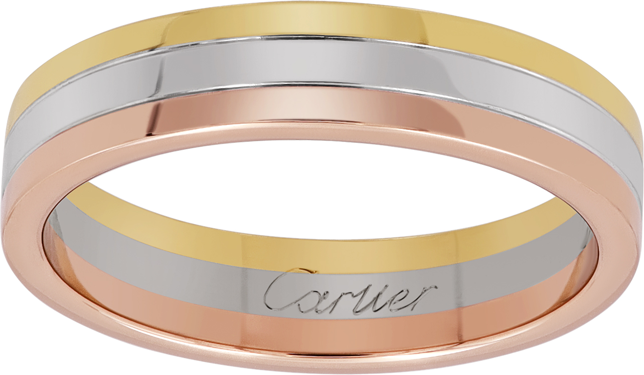 Cartier Vendome Ring In 18k Yellow, White, And Rose Gold