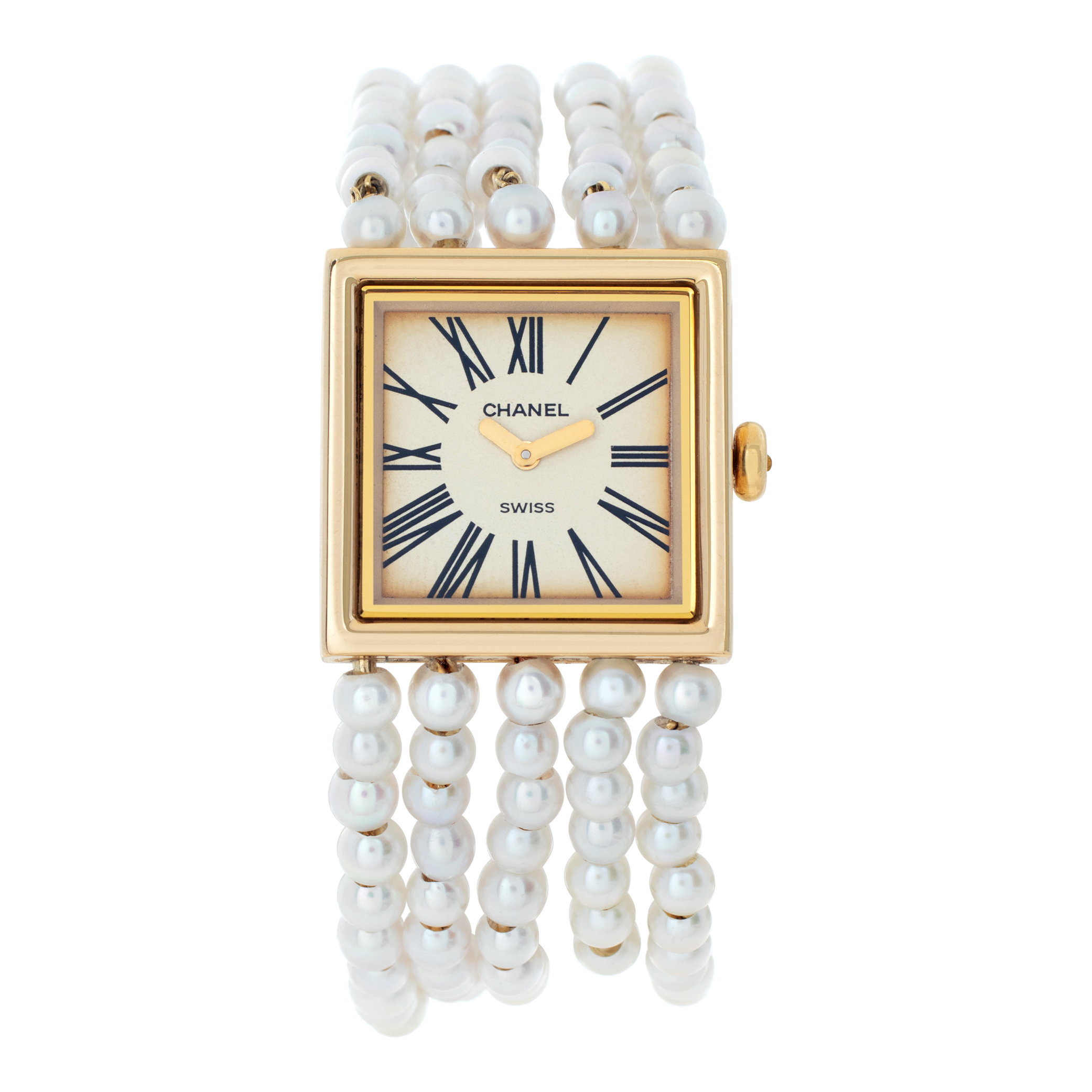 Pre-owned Chanel Mademoiselle h0007 18k yellow gold 22.4mm