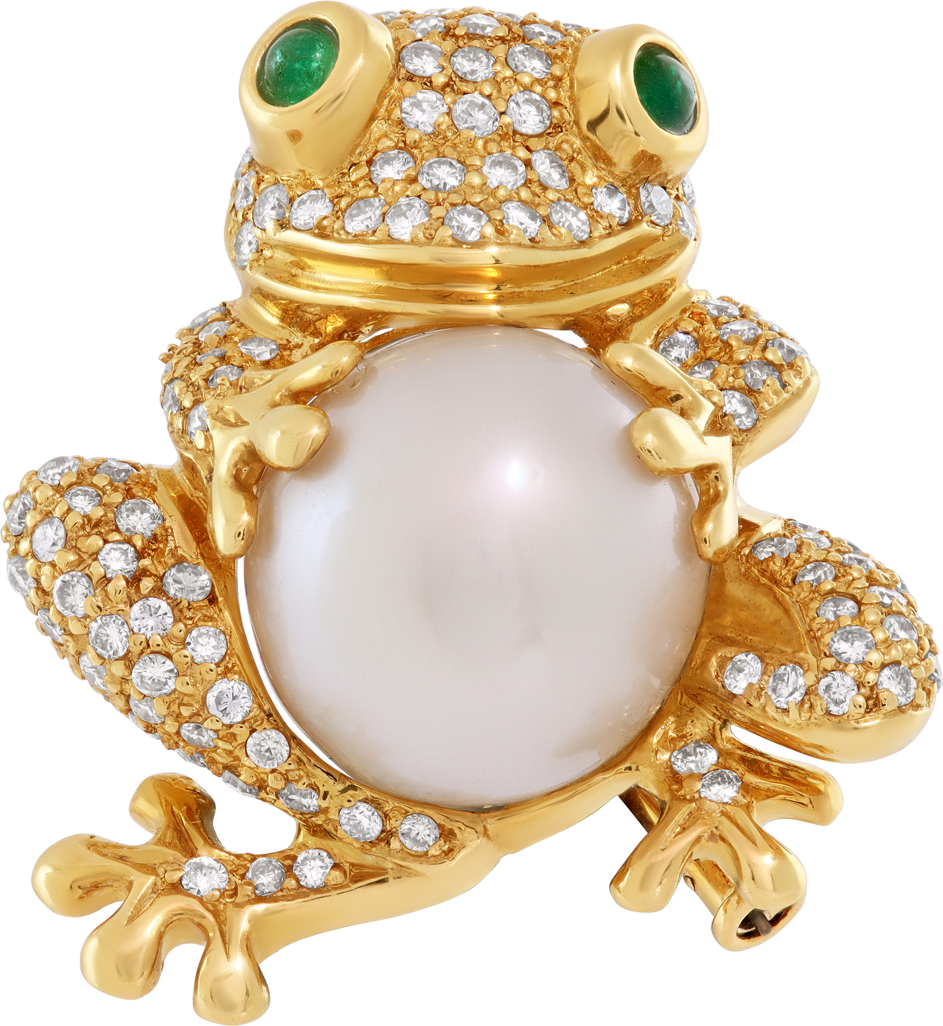 Charming diamond frog in 18k with pave diamonds pendant/brooch Charming diamond frog in 18k with pave diamonds pendant/brooch