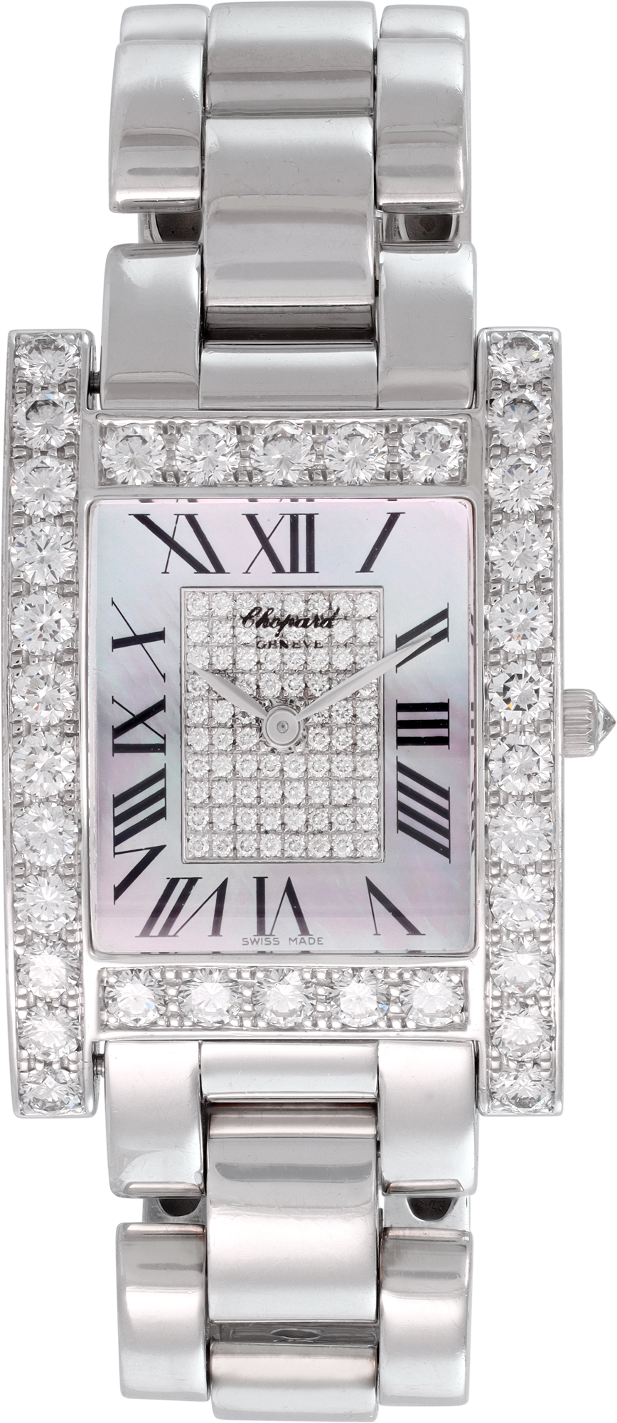 Chopard ホワイトレザー スクエア時計 chopard_classic_24mm_459_1_w52