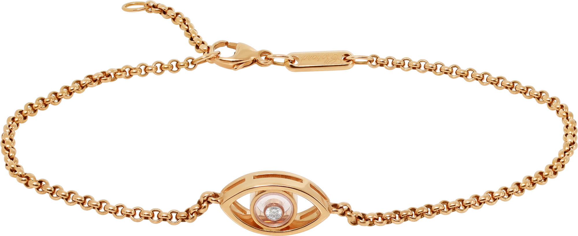 Chopard evil eye bracelet in 18k rose gold with a diamond