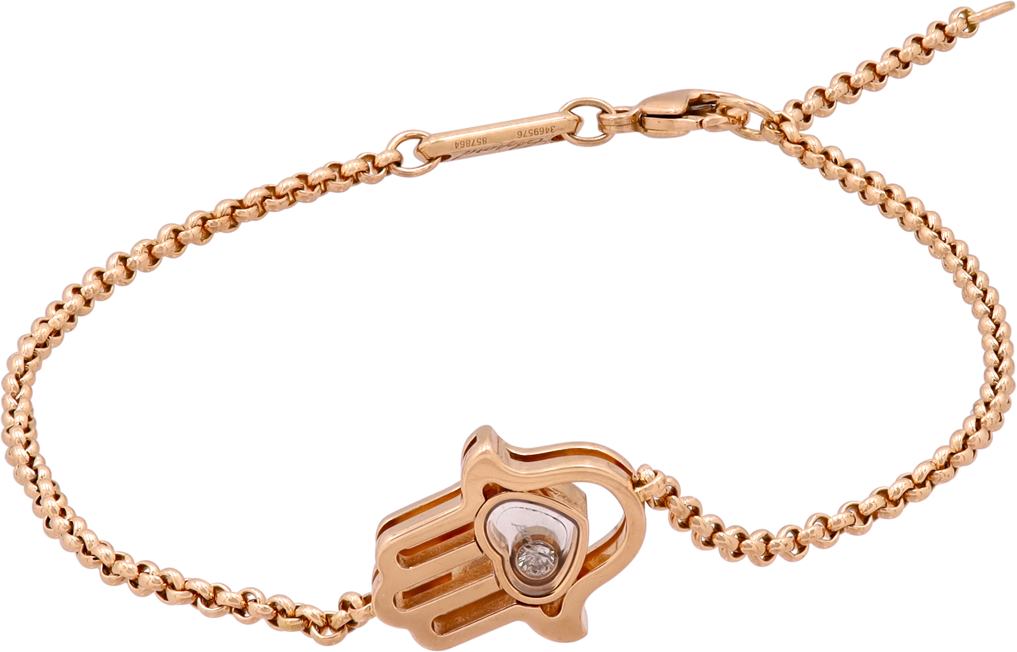 Chopard Hamsa hand bracelet in 18k rose gold with a diamond Chopard Hamsa hand bracelet in 18k rose gold with a diamond