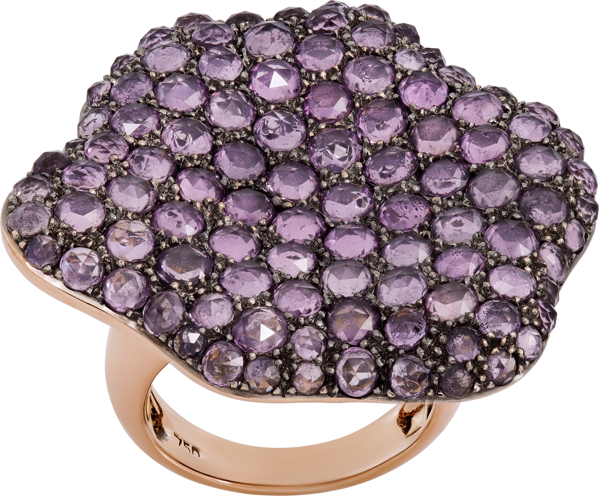 Clover/Cloud shaped ring in 18k rose gold S521825