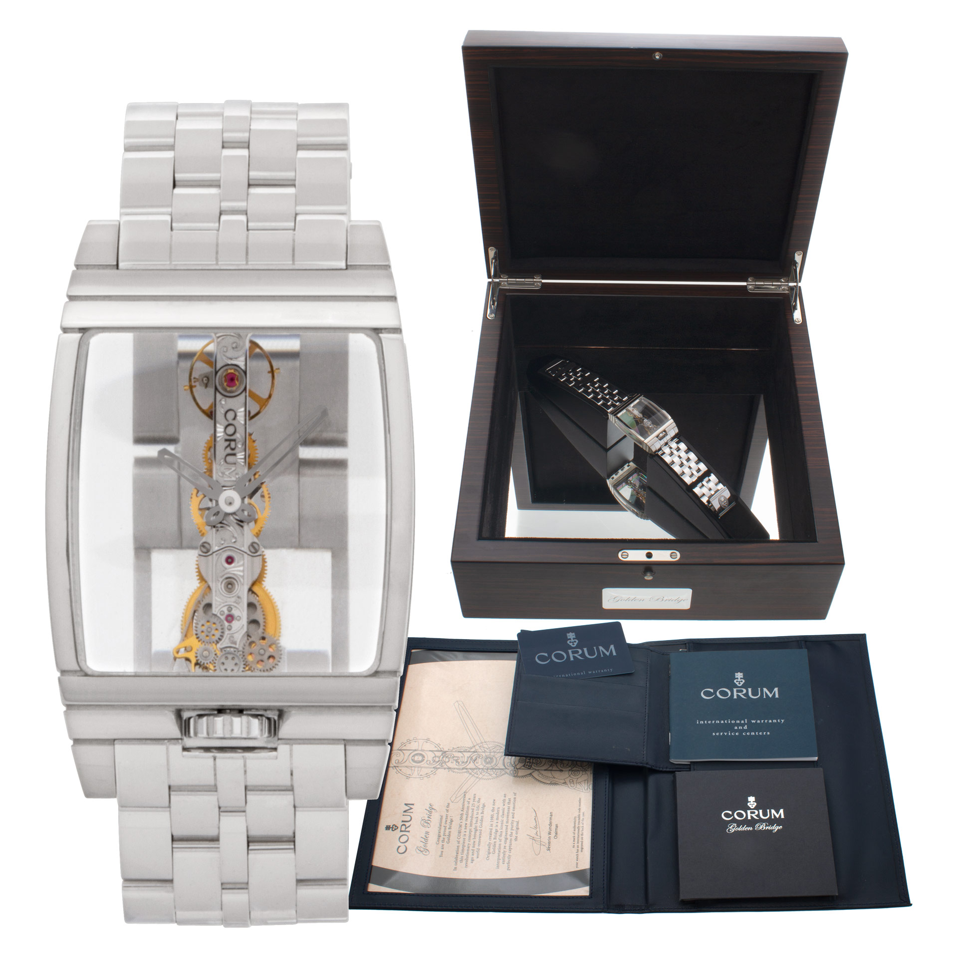 Corum Bridge White Gold with Skeleton Dial