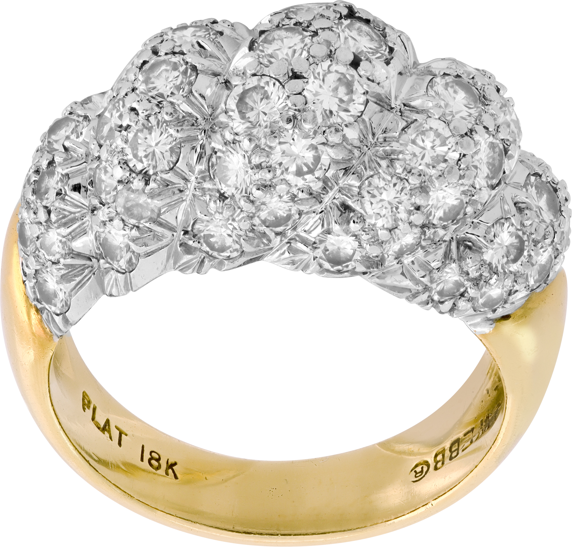 David Webb diamond ring in 18k yellow gold and platinum S521762