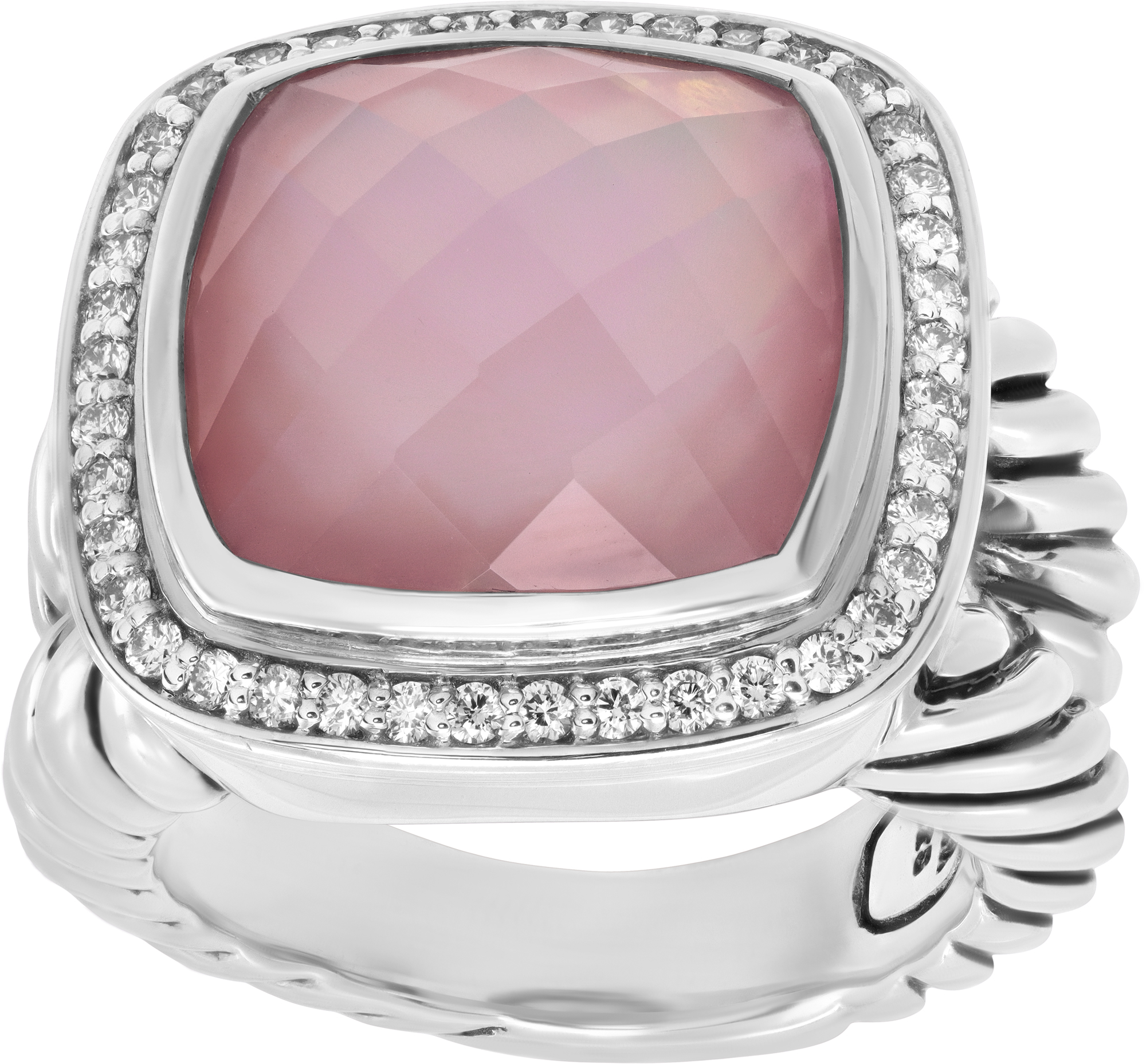 David Yurman Albion Rose Quartz Ice ring
