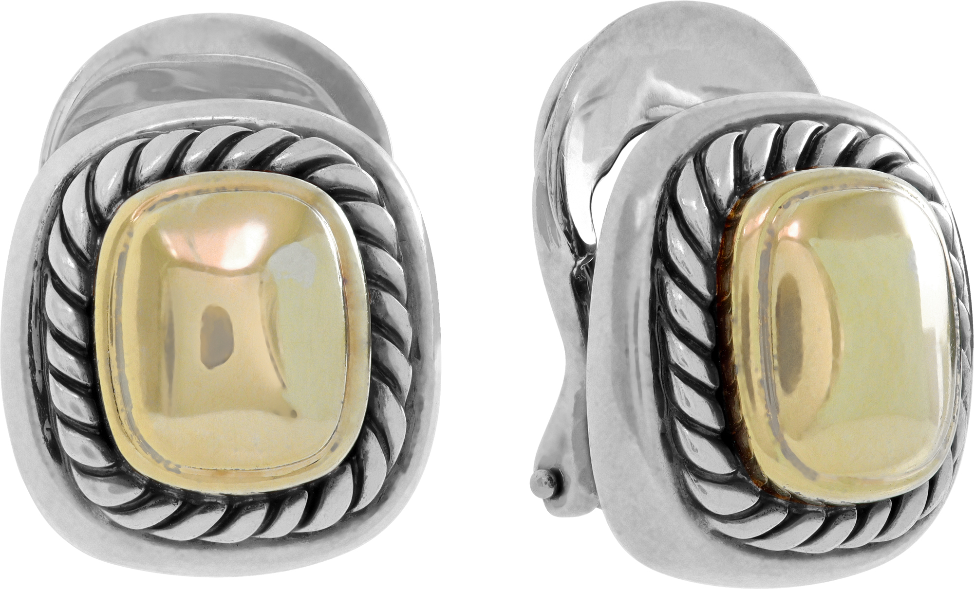 David Yurman Alboin earrings in sterling silver &14k yellow gold