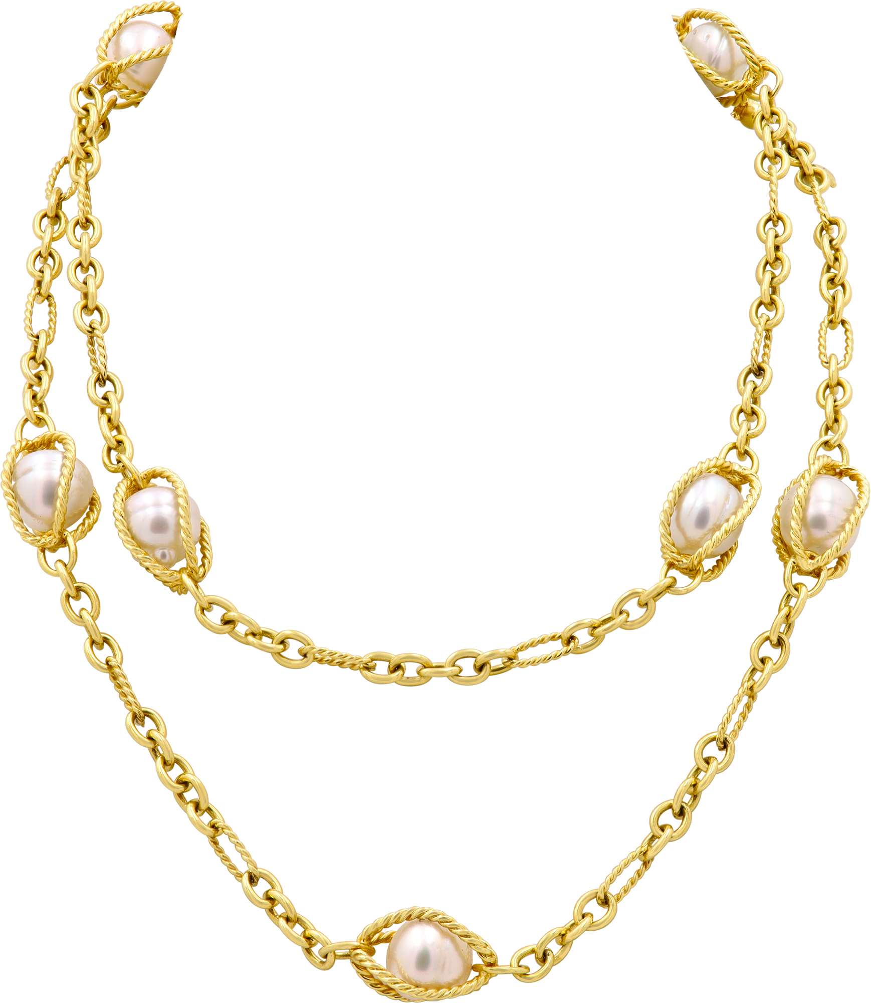 David Yurman Baroque Pearl Caged Lantana Figaro necklace S522223