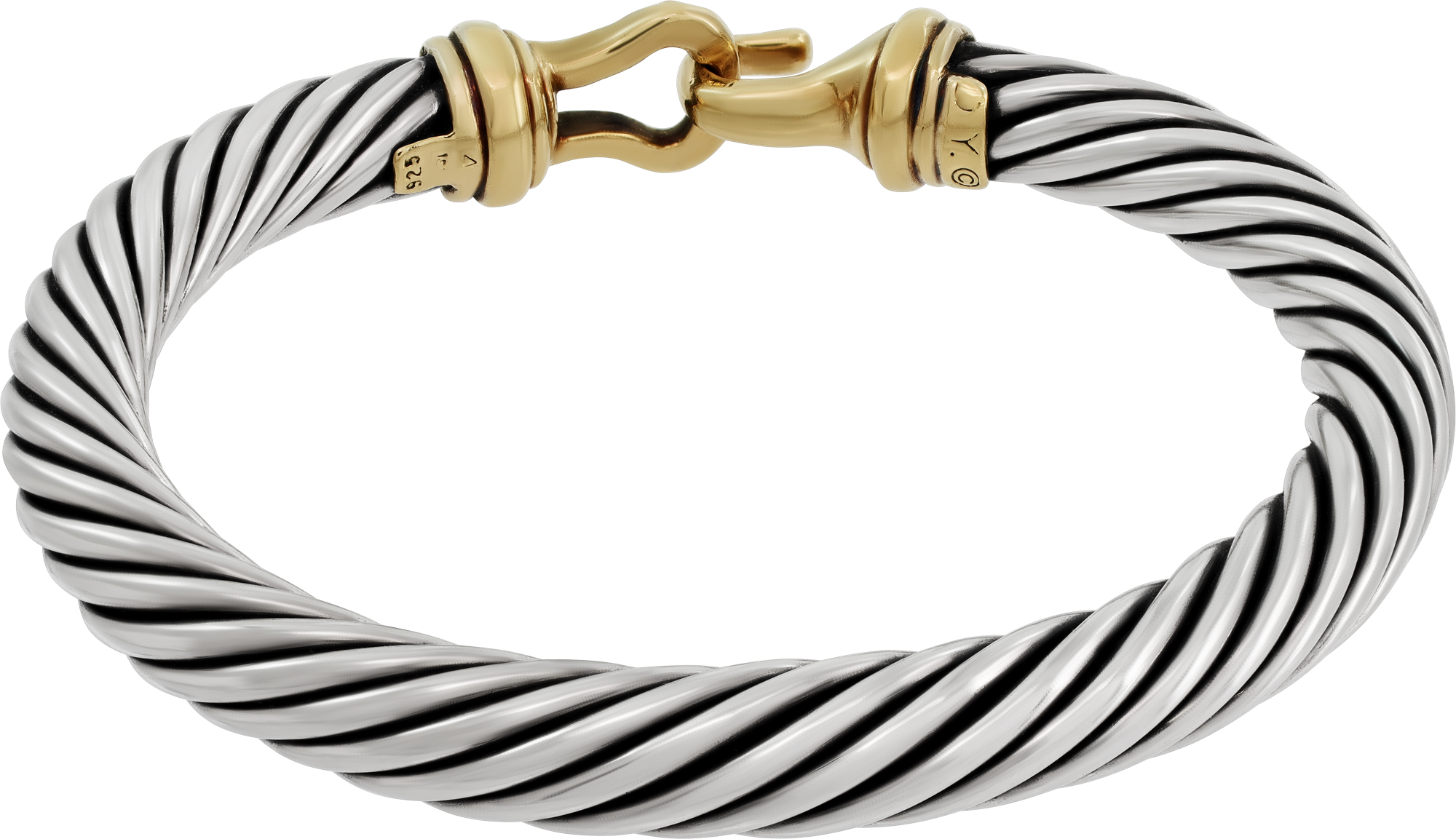 David Yurman Buckle classic cable bracelet in sterling silver and 18k