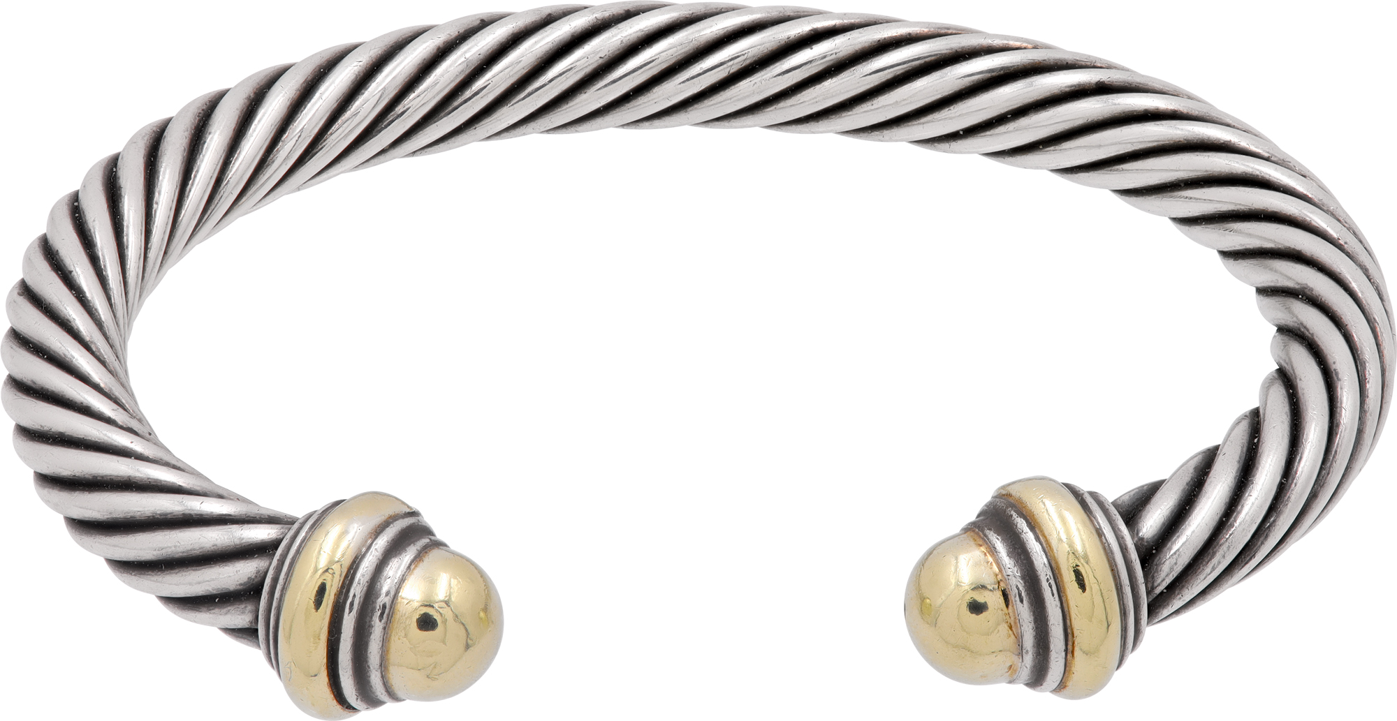 David Yurman Cable bracelet in sterling silver and 14k yellow gold N519003