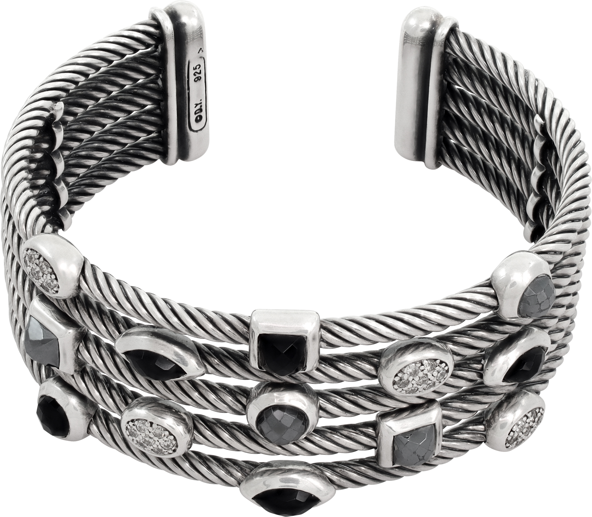 David Yurman Confetti Five Row Cuff In Sterling Silver S521927