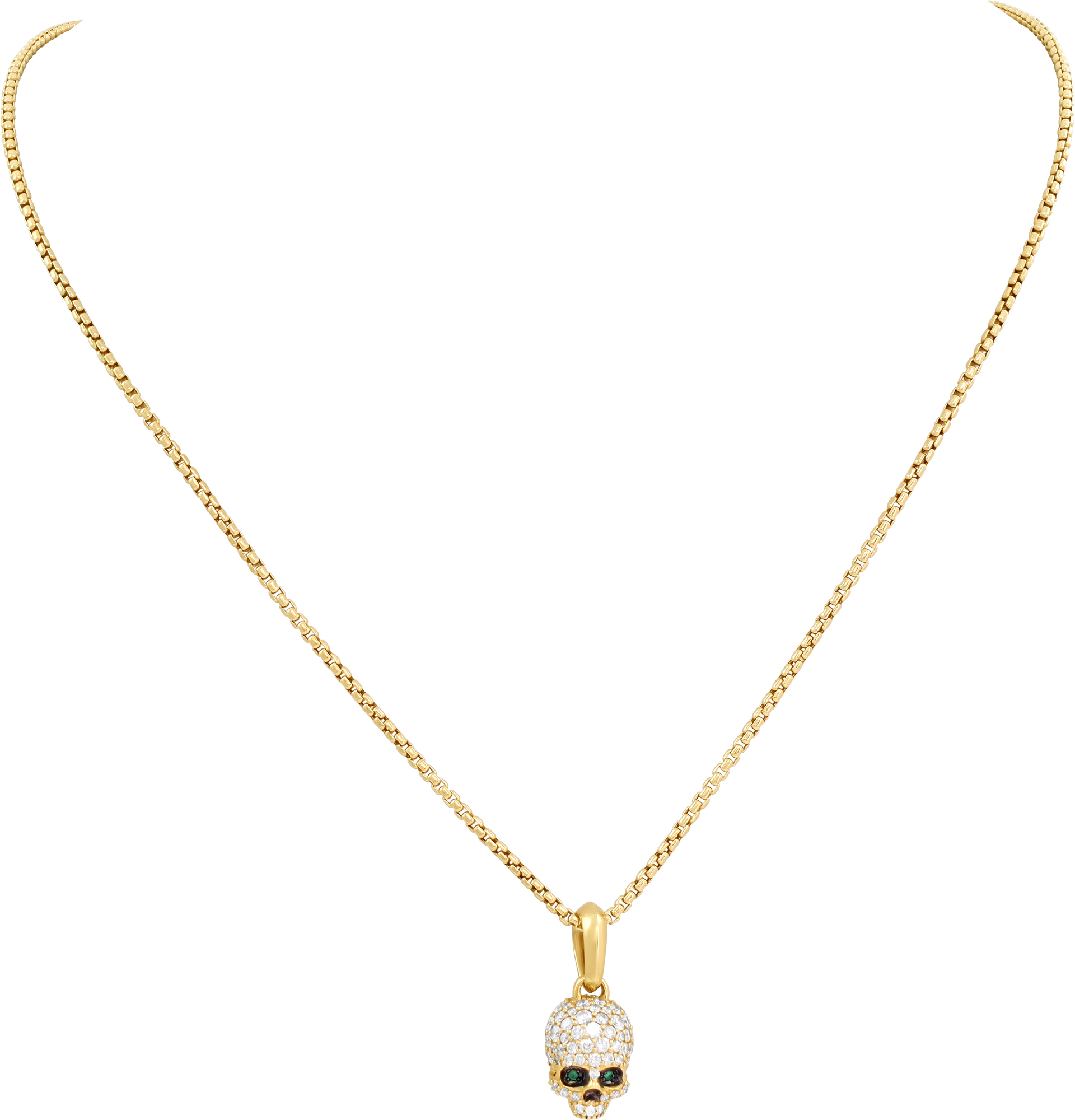 David Yurman Memento Mori Skull And Chain In 18k Yellow Gold N518004 