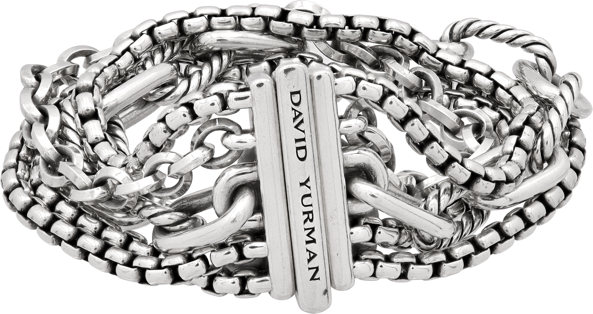 David Yurman Multi Row Chain Bracelet in sterling silver