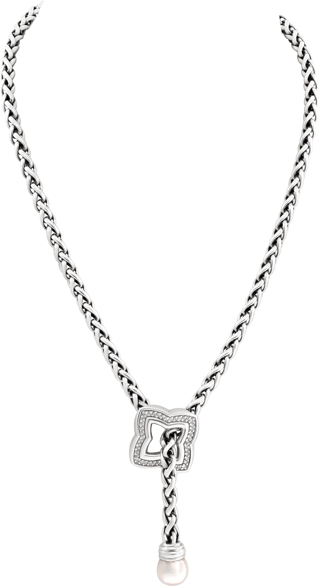 David Yurman Natural Diamond Lariat sterling silver necklace