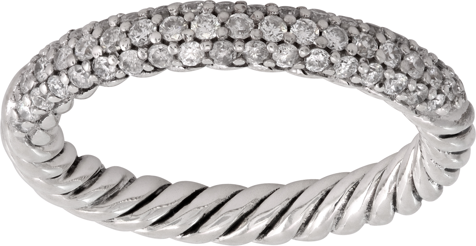 David Yurman pave stack ring in starling silver with diamonds David Yurman pave stack ring in starling silver with diamonds
