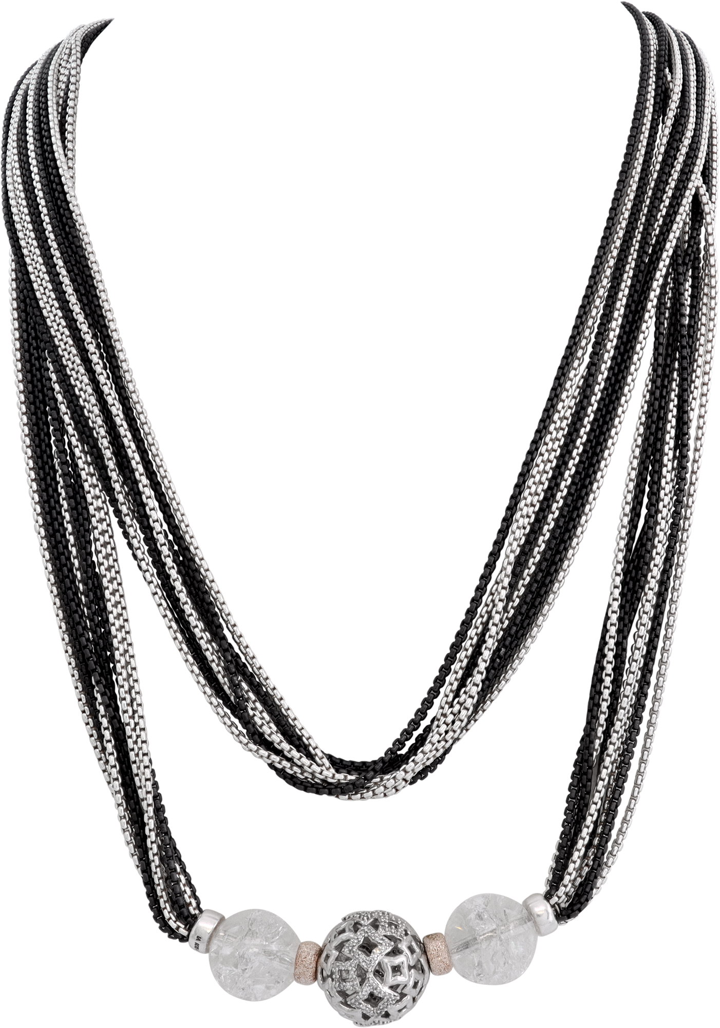 David Yurman Quatrefoil in sterling silver with Quartz crystal and diamonds