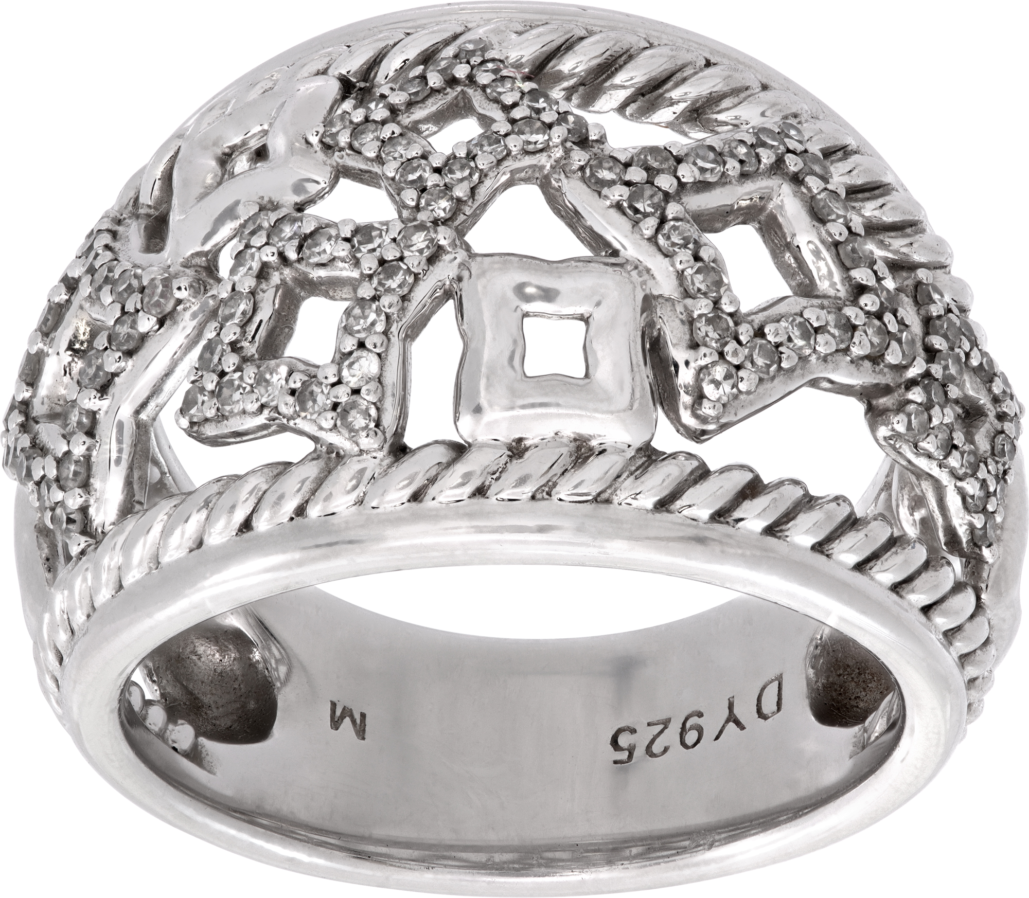 David Yurman Quatrefoil ring in sterling silver with diamonds S521635 