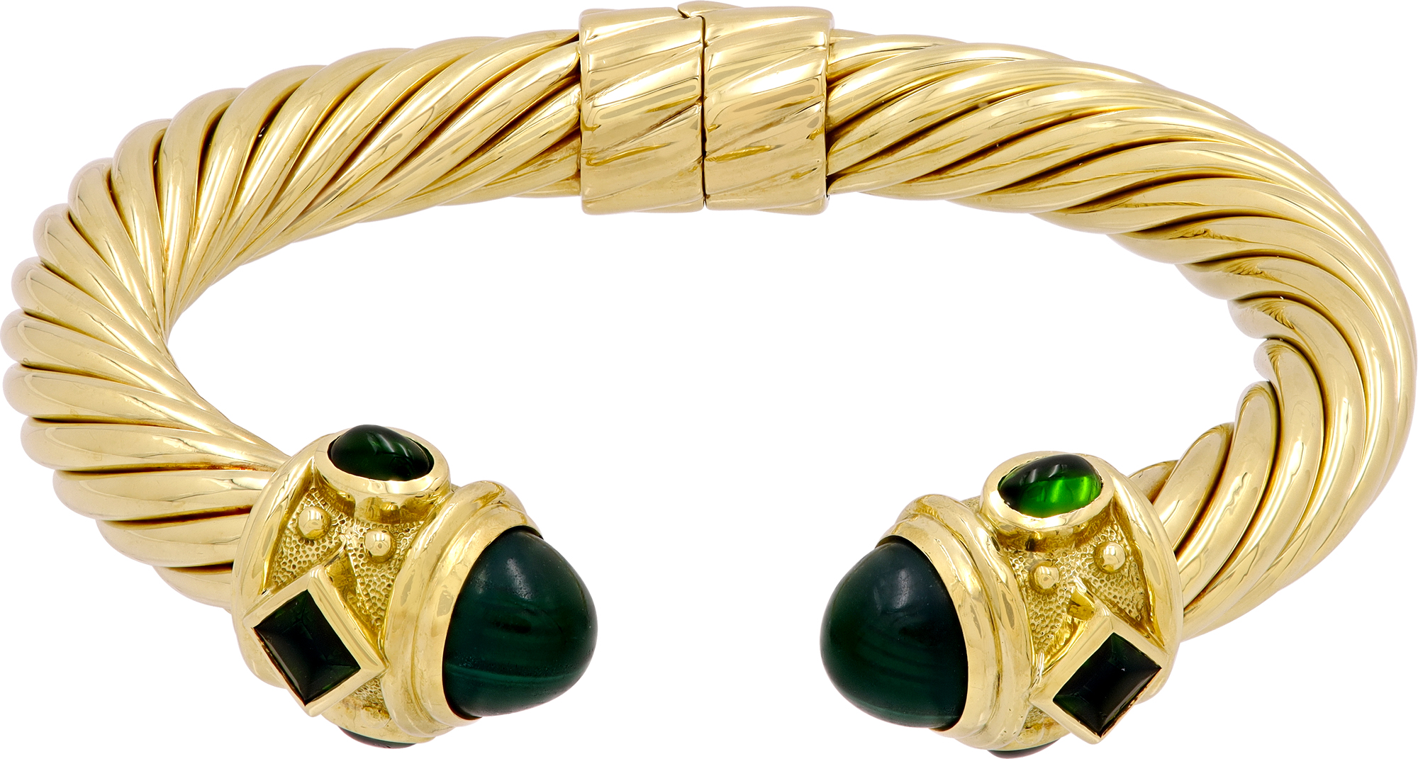 David Yurman Renaissance bracelet in 18k yellow gold green malachite S522173