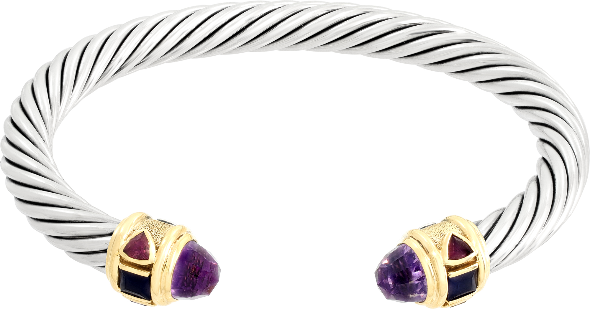 David Yurman Renaissance cable cuff bracelet in 14k yellow gold and sterling silver