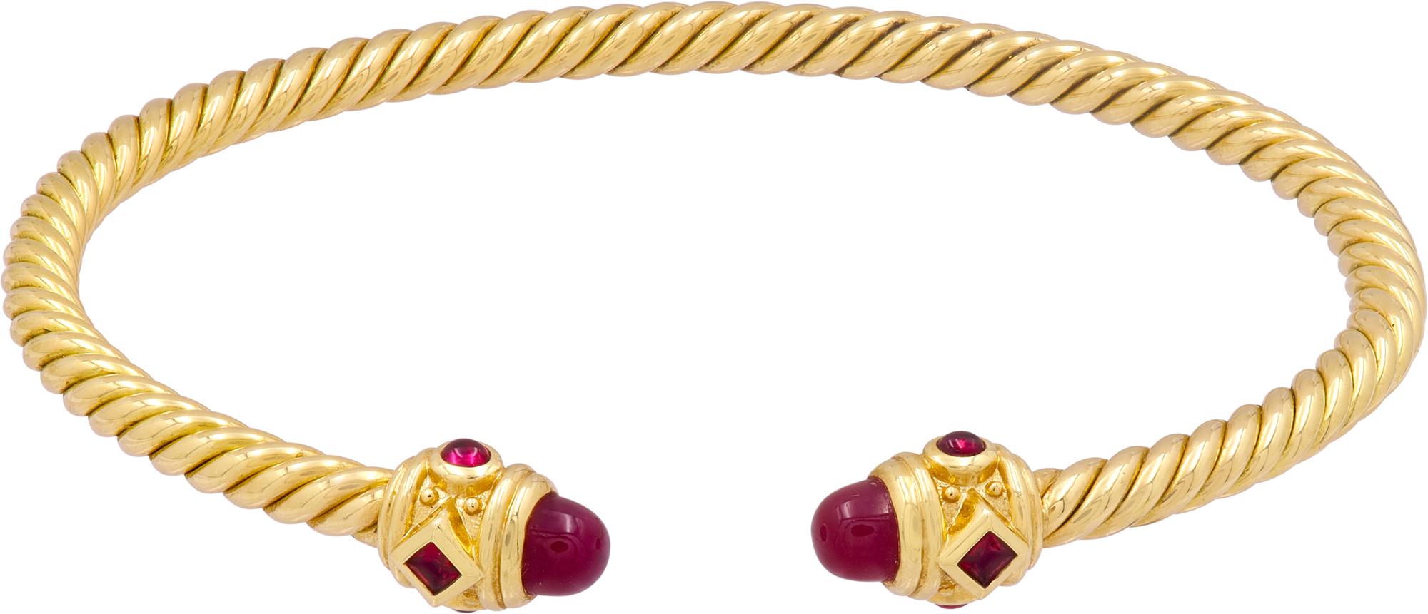 David Yurman Renaissance CableSpira Ruby Bracelet in 18k yellow gold