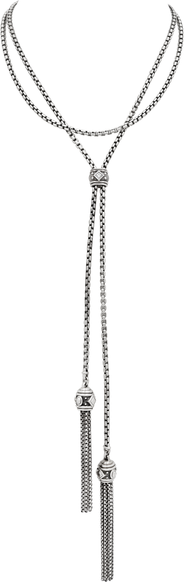 David Yurman Renaissance Tassel Necklace Sterling Silver with Diamond David Yurman Renaissance Tassel Necklace Sterling Silver with Diamond