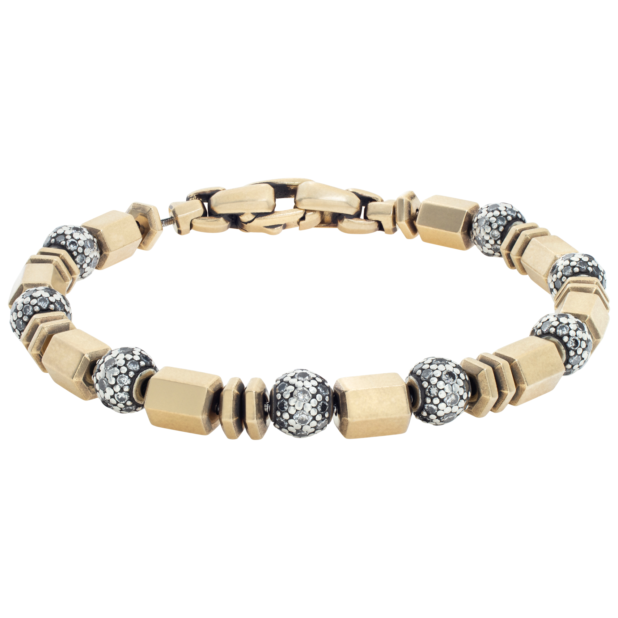 David Yurman Spiritual Bead Bracelet In 18k Yellow Gold With Approx. 4.54 Cts Diamonds