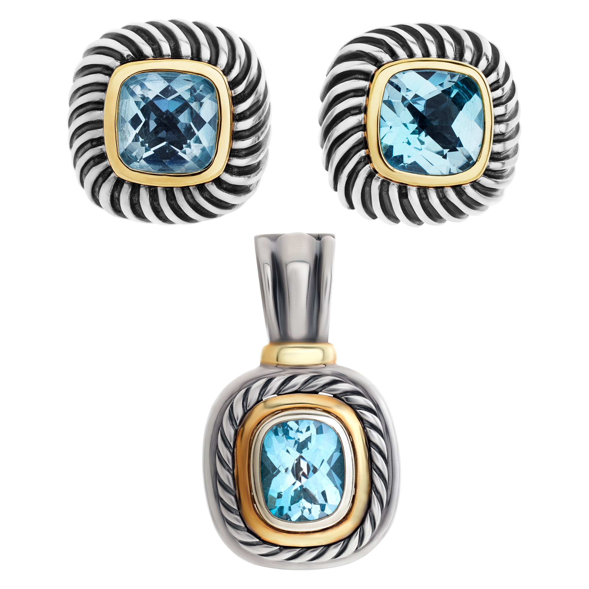 デューン銀貨　ポール・アトレイデスver TEP　カラー銀貨 David Yurman Sterling Silver & 14k Gold Blue Topaz Large |