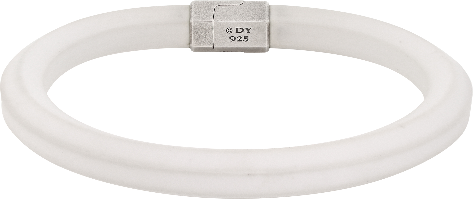 David Yurman sterling silver and white rubber bracelet