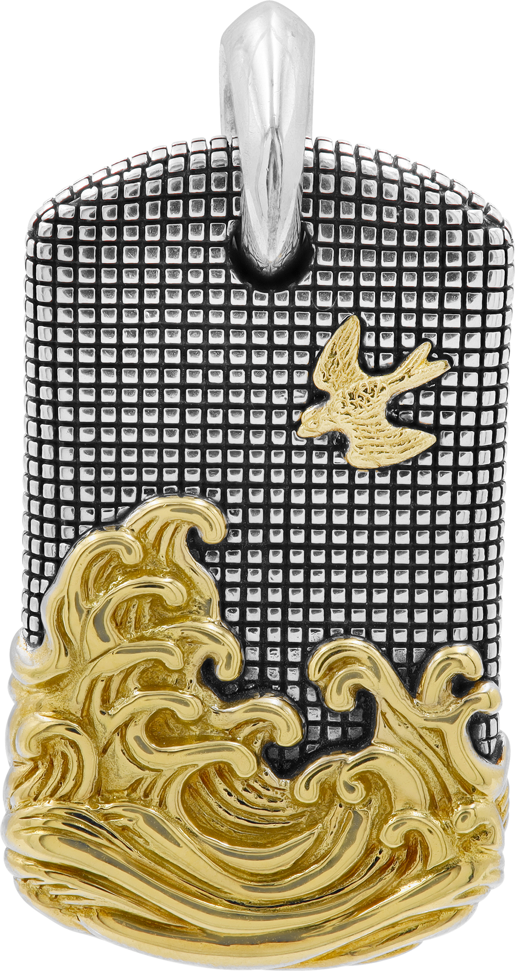 David Yurman waves tag in sterling silver & 18k yellow gold N519106
