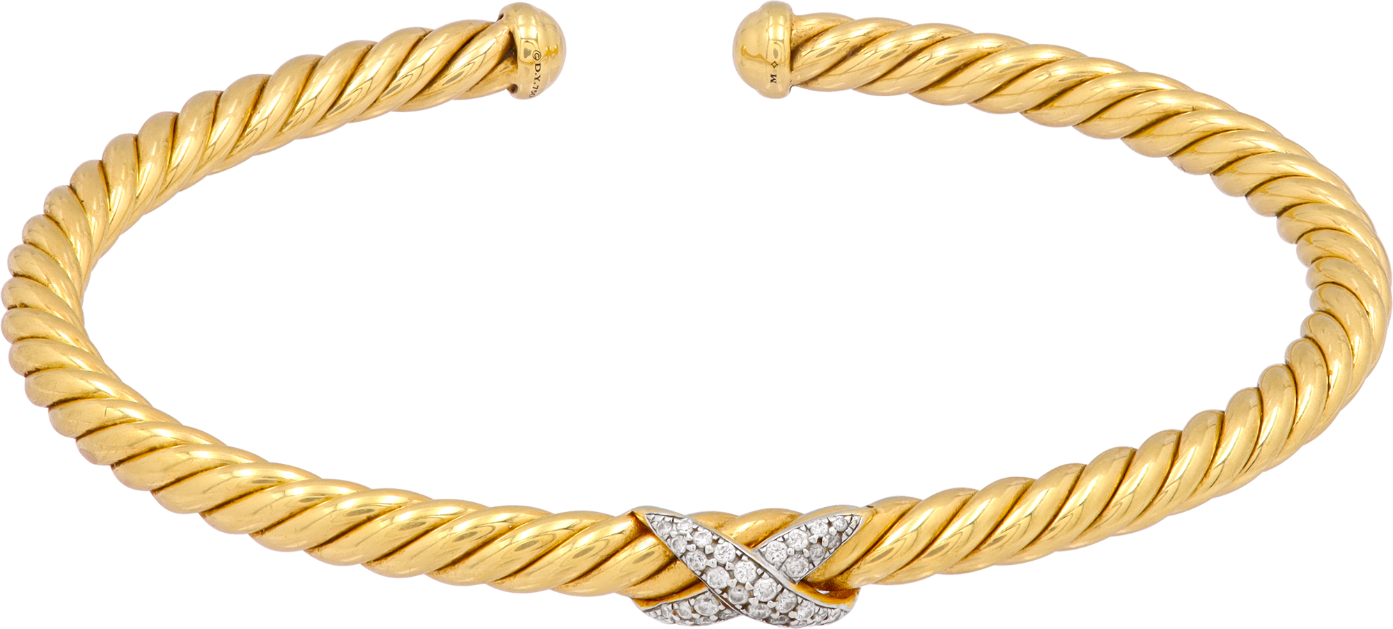 David Yurman X CableSpira Station Diamond Bracelet in 18k yellow gold