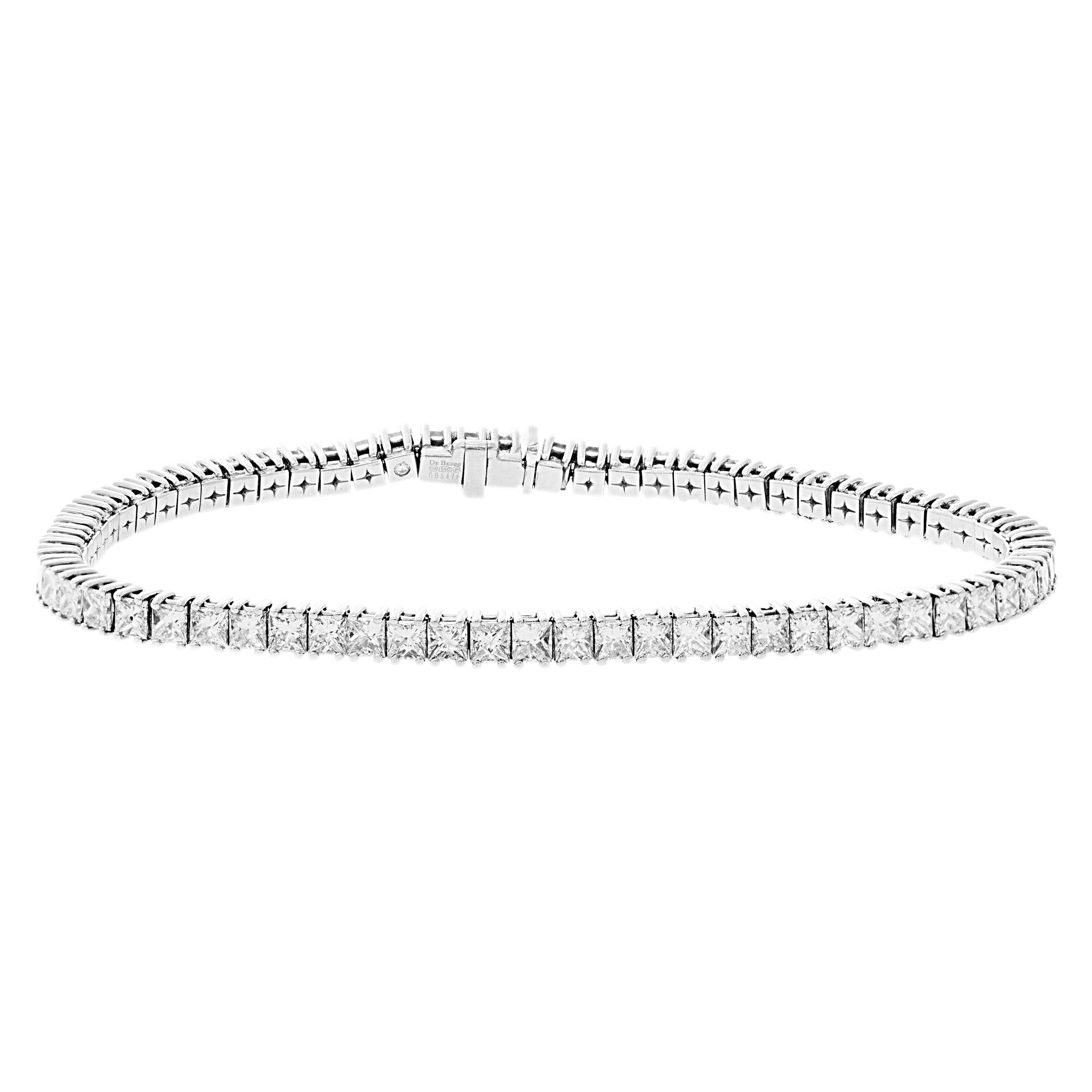 De Beers diamond line bracelet. 8 carats (F-G color, VS1 clarity) set in platinum
